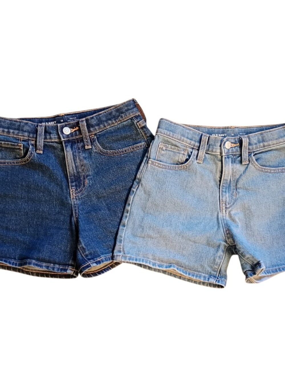 Girl's Bundle Old Navy High Rise Size 12 Blue Denim Jeans Shorts - 2 Pair Total